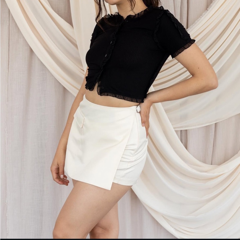 Women's Cream Wrap Skort